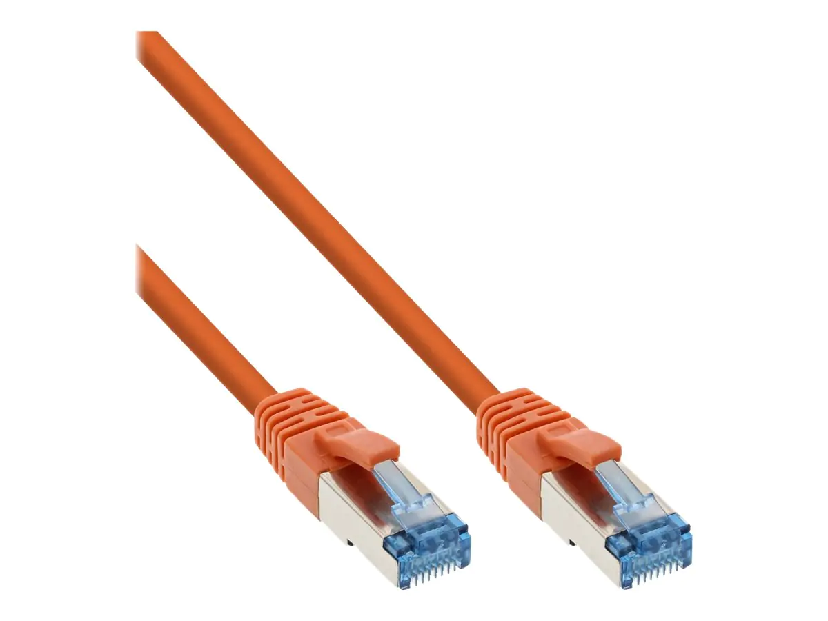 InLine - Patch-Kabel - RJ-45 (M) zu RJ-45 (M) - 30 cm - SFTP, PiMF - CAT 6a - halogenfrei, ohne Haken - orange