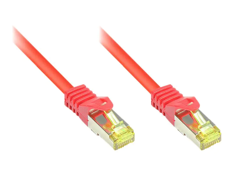 Good Connections RNS - Patch-Kabel - RJ-45 (M) bis RJ-45 (M) - 50 cm - SFTP, PiMF - CAT 7 - halogenfrei, geformt, ohne Haken, verseilt - Rot