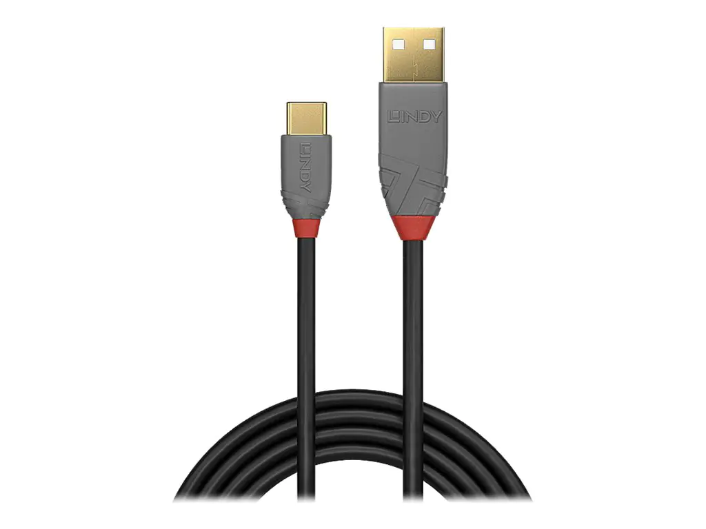 Lindy Anthra Line - USB-Kabel - 24 pin USB-C (M) zu USB Typ A (M) - USB 2.0 - 2 m - rund - Schwarz Lindy Anthra Line - USB-Kabel - 24 pin USB-C (M) zu USB Typ A (M) - USB 2.0 - 2 m - rund - Schwarz