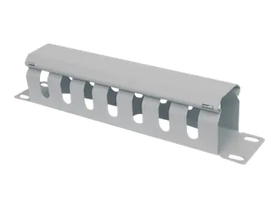 Intellinet Kabelmanagement für 10"-Schränke, 1 HE, mit Blende, grau - Kabelführungsplatte für Schaltschrank - Grau, RAL 7035 - 1U - 25.4 cm (10")