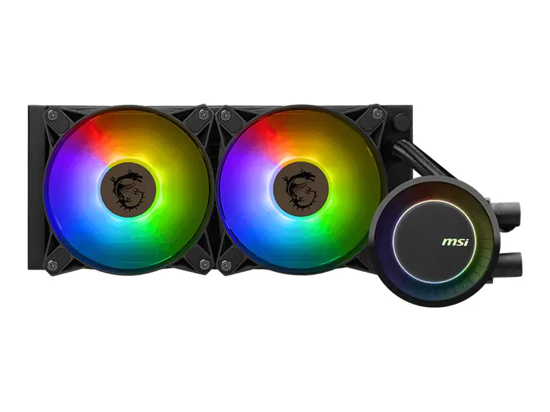 MSI MAG CORELIQUID E240 - Prozessor-Flüssigkeitskühlsystem - Kühlergröße: 240 mm - (für: LGA1156, LGA1155, LGA1150, LGA1151, AM4, LGA1200, LGA1700, AM5) - Kupfer - 120 mm