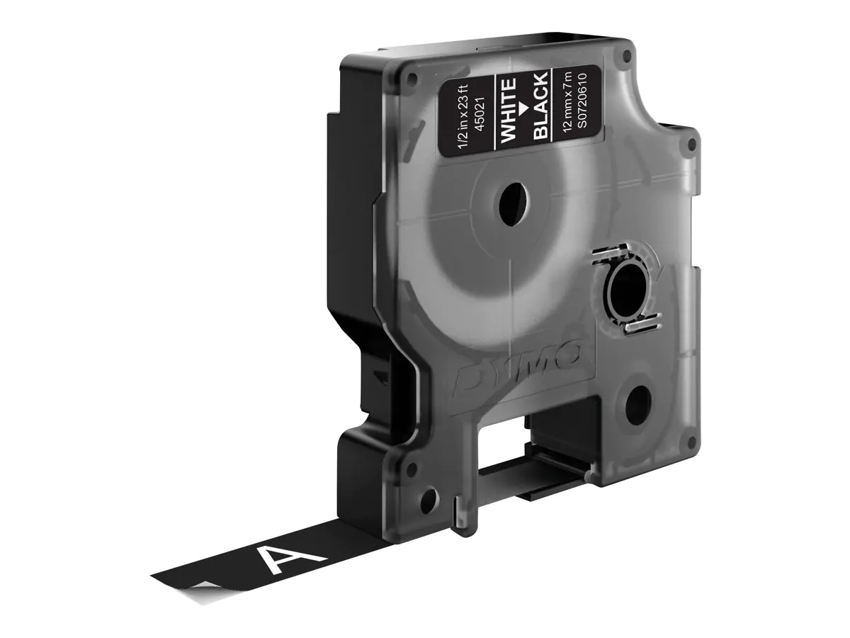 Dymo D1 - Selbstklebend - Weiß auf Schwarz - Rolle (1,2 cm x 7 m) S0720610