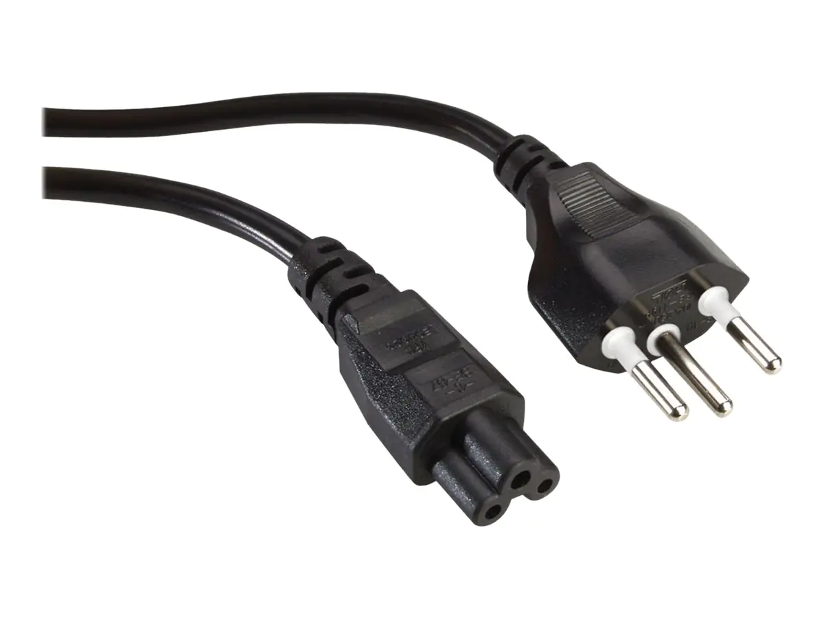 VALUE - Stromkabel - IEC 60320 C5 zu T12 (S) - Wechselstrom 250 V - 2.5 A - 1 m - Schwarz