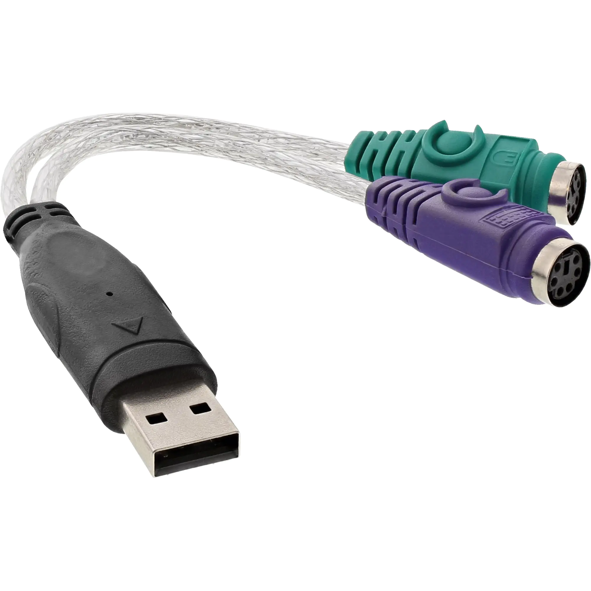 InLine USB zu PS/2 Konverter - USB Stecker an 2x PS/2 Buchse für Maus + Tastatur 33386