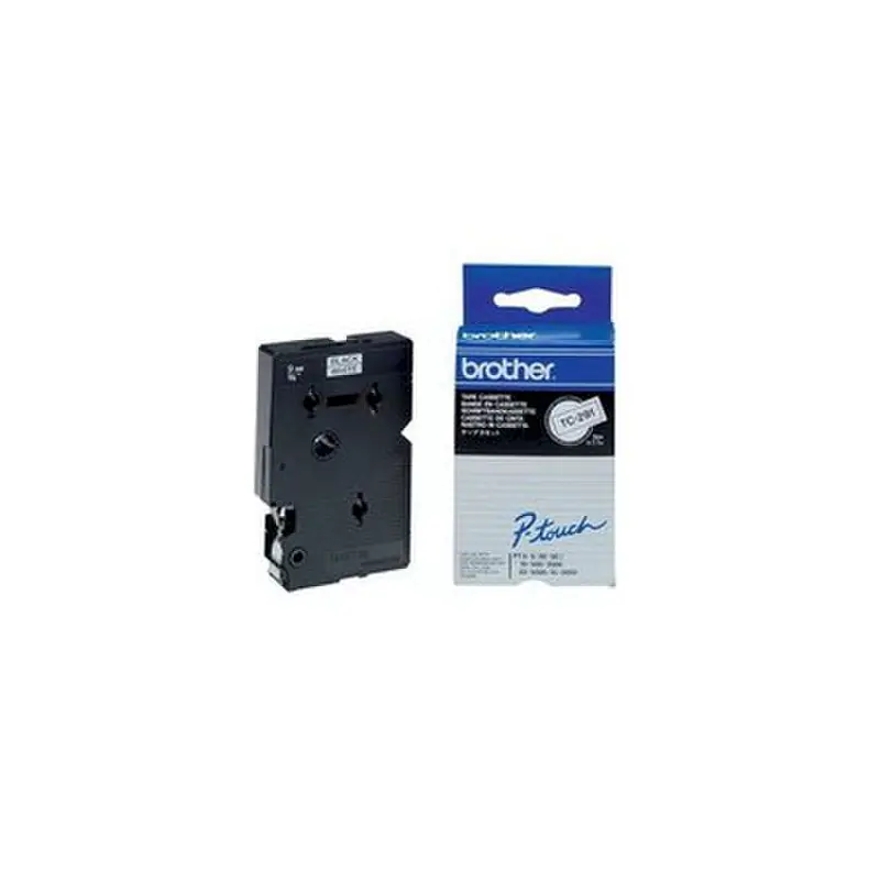 Brother TC101A - Schwarz auf Transparent - Rolle (1,2 cm x 7,7 m) 10 Kassette(n) laminiertes Band - für P-Touch PT-2000, PT-3000, PT-500, PT-5000, PT-8E