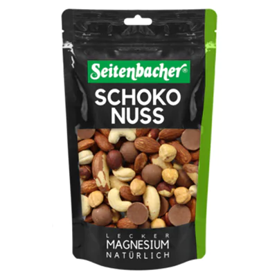 Seitenbacher Nussmischung Schoko-Nuss Paranusskerne, Cashewkerne, Mandelkerne, Haselnusskerne, Vollmilchschokolade 200 g/Pack.