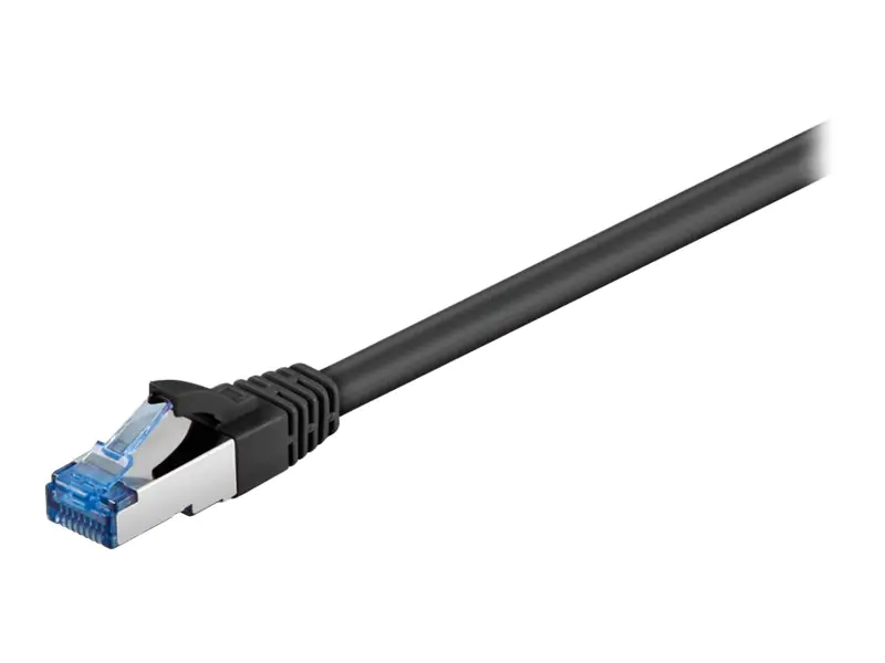 Goobay® Netzwerkkabel CAT 6a RJ45-Stecker/RJ45-Stecker vergoldet 0,5m 10.000 Mbit/s geschirmt schwarz