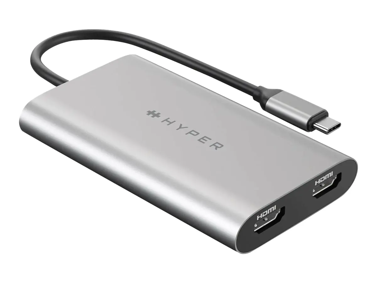 Hyper HyperDrive Dual - Videoadapter - USB-C zu HDMI, USB-C - USB-Stromversorgung (100 W) HDM1