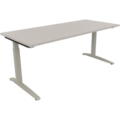 Schreibtisch Kufe Einzels. Quadrat B1800xT800xH650-850 si/Lichtgrau Schreibtisch Kufe Einzels. Quadrat B1800xT800xH650-850 si/Lichtgrau