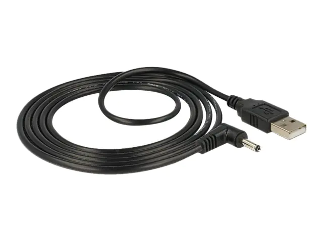 Delock - Stromkabel - Gleichstromstecker 3,5 x 1,35 mm (M) zu USB (nur Strom) (M) - 1.5 m - 90° Stecker