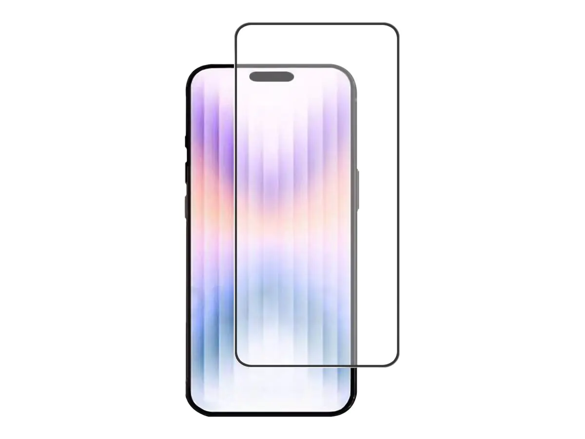 4smarts Second Glass X-Pro - Bildschirmschutz für Handy - 2.5D - Glas - Rahmenfarbe schwarz - für Apple iPhone 14 Pro