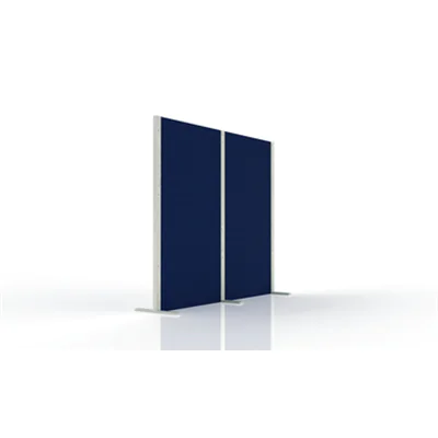 magnetoplan® Stellwand Akustik Wood 214 x 180 cm (B x H) Zweibeinstativ Filz blau