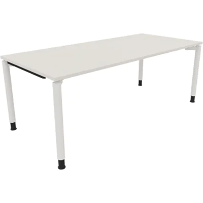Schreibtisch Vierfuß Rundrohr B2000xT900xH680-820 ws/Weiß Schreibtisch Vierfuß Rundrohr B2000xT900xH680-820 ws/Weiß