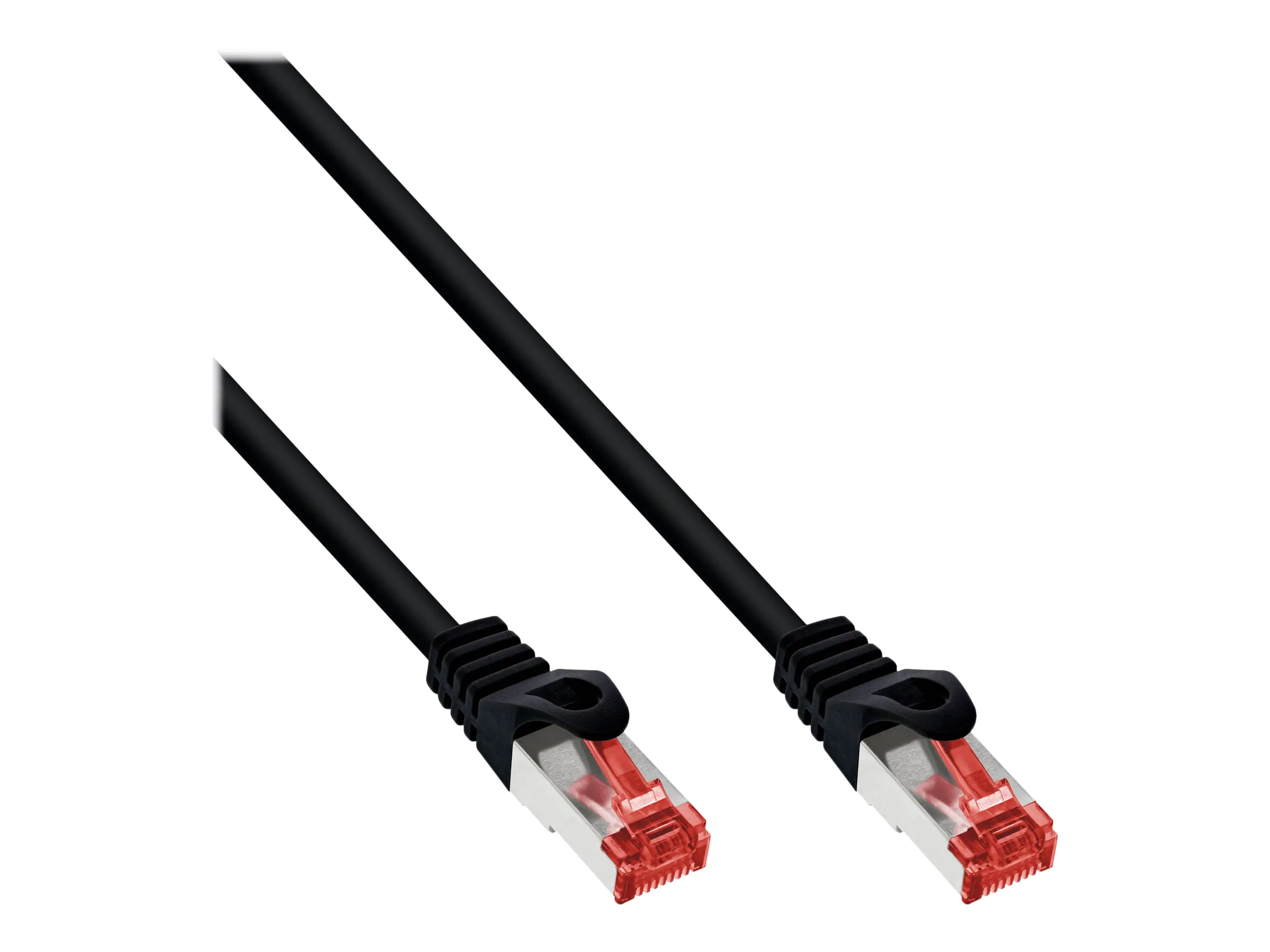 InLine - Patch-Kabel - RJ-45 (M) zu RJ-45 (M) - 5 m - SFTP, PiMF - CAT 6 - geformt, ohne Haken, verseilt - Schwarz (Packung mit 25)