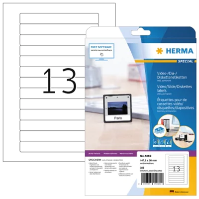 HERMA Etikett SuperPrint 5069 147,3x20 mm weiß 325 St./Pack. HERMA Etikett SuperPrint 5069 147,3x20 mm weiß 325 St./Pack.