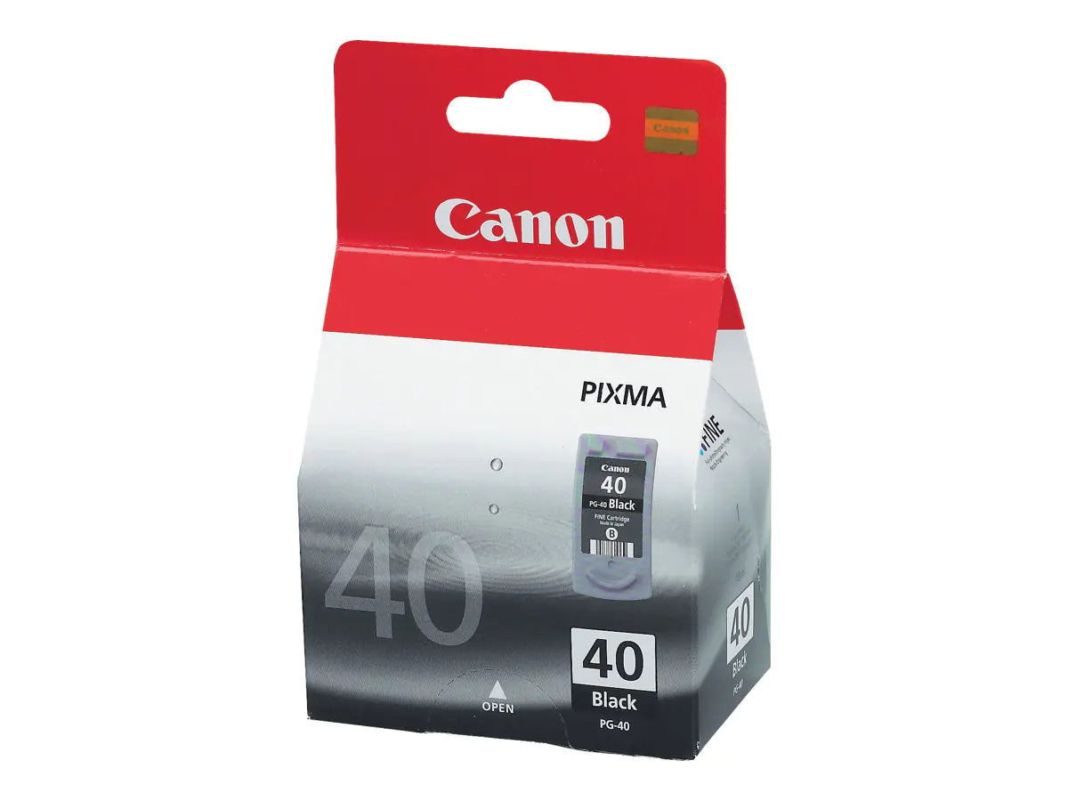 Canon PG-40 - Schwarz - Original - Blisterverpackung - Tintenbehälter - für FAX JX210; PIXMA iP1800, iP1900, iP2600, MP140, MP190, MP210, MP220, MP470, MX300, MX310 Canon PG-40 - Schwarz - Original - Blisterverpackung - Tintenbehälter - für FAX JX210; PIXMA iP1800, iP1900, iP2600, MP140, MP190, MP210, MP220, MP470, MX300, MX310