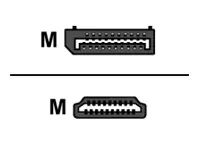 Helos Premium - Adapterkabel - DisplayPort männlich zu HDMI männlich - 2 m - Schwarz - 4K Unterstützung