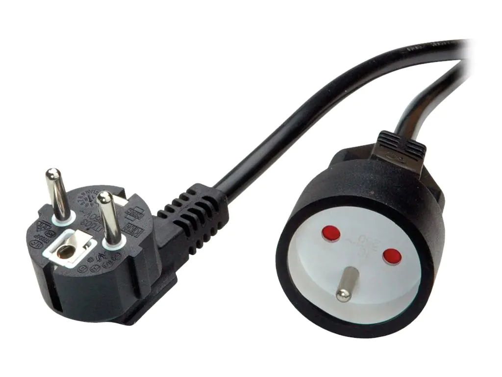 VALUE - Spannungsversorgungs-Verlängerungskabel - French / UTE (M) zu French / UTE (W) - Wechselstrom 250 V - 16 A - 3 m - Schwarz