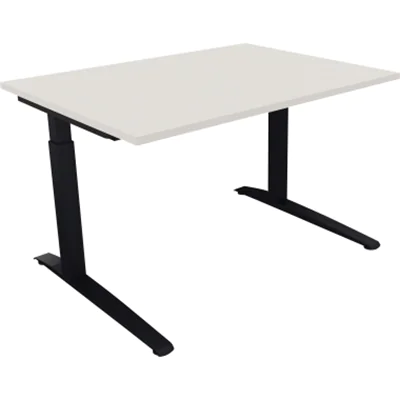 Schreibtisch Kufe Einzels. Quadrat B1200xT900xH650-850 an/Weiß Schreibtisch Kufe Einzels. Quadrat B1200xT900xH650-850 an/Weiß