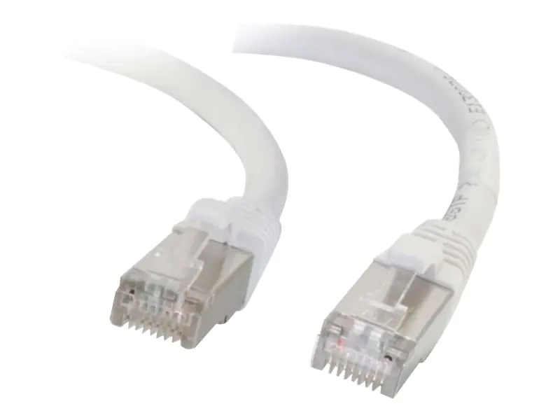C2G Cat6a Booted Shielded (STP) Network Patch Cable - Patch-Kabel - RJ-45 (M) zu RJ-45 (M) - 3 m - STP - CAT 6a - geformt, ohne Haken, verseilt - weiß