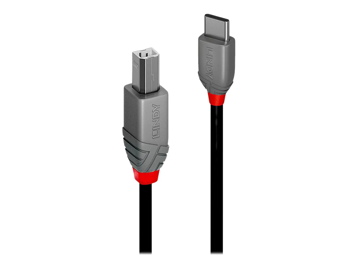 Lindy - USB-Kabel - 24 pin USB-C (M) zu USB Typ B (M) - USB 2.0 - 3 m - Schwarz Lindy - USB-Kabel - 24 pin USB-C (M) zu USB Typ B (M) - USB 2.0 - 3 m - Schwarz