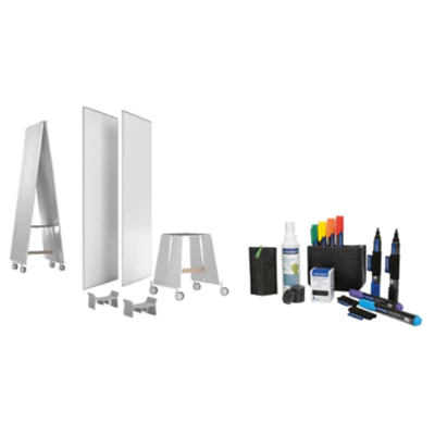 magnetoplan® Whiteboard Design Thinking Bundle Small Maße der Oberfläche: 90 x 178 cm (B x H) Tafel magnethaftend beidseitig beschreibbar magnetoplan® Whiteboard Design Thinking Bundle Small Maße der Oberfläche: 90 x 178 cm (B x H) Tafel magnethaftend beidseitig beschreibbar