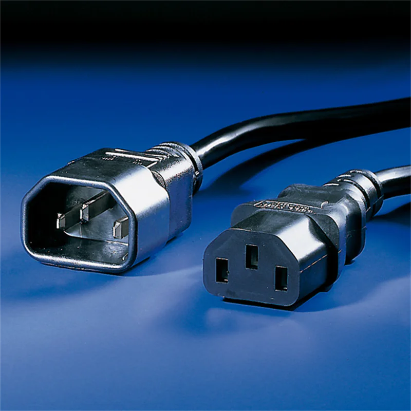 VALUE - Spannungsversorgungs-Verlängerungskabel - IEC 60320 C14 zu IEC 60320 C13 - Wechselstrom 250 V - 1 m - geformt - Schwarz VALUE - Spannungsversorgungs-Verlängerungskabel - IEC 60320 C14 zu IEC 60320 C13 - Wechselstrom 250 V - 1 m - geformt - Schwarz