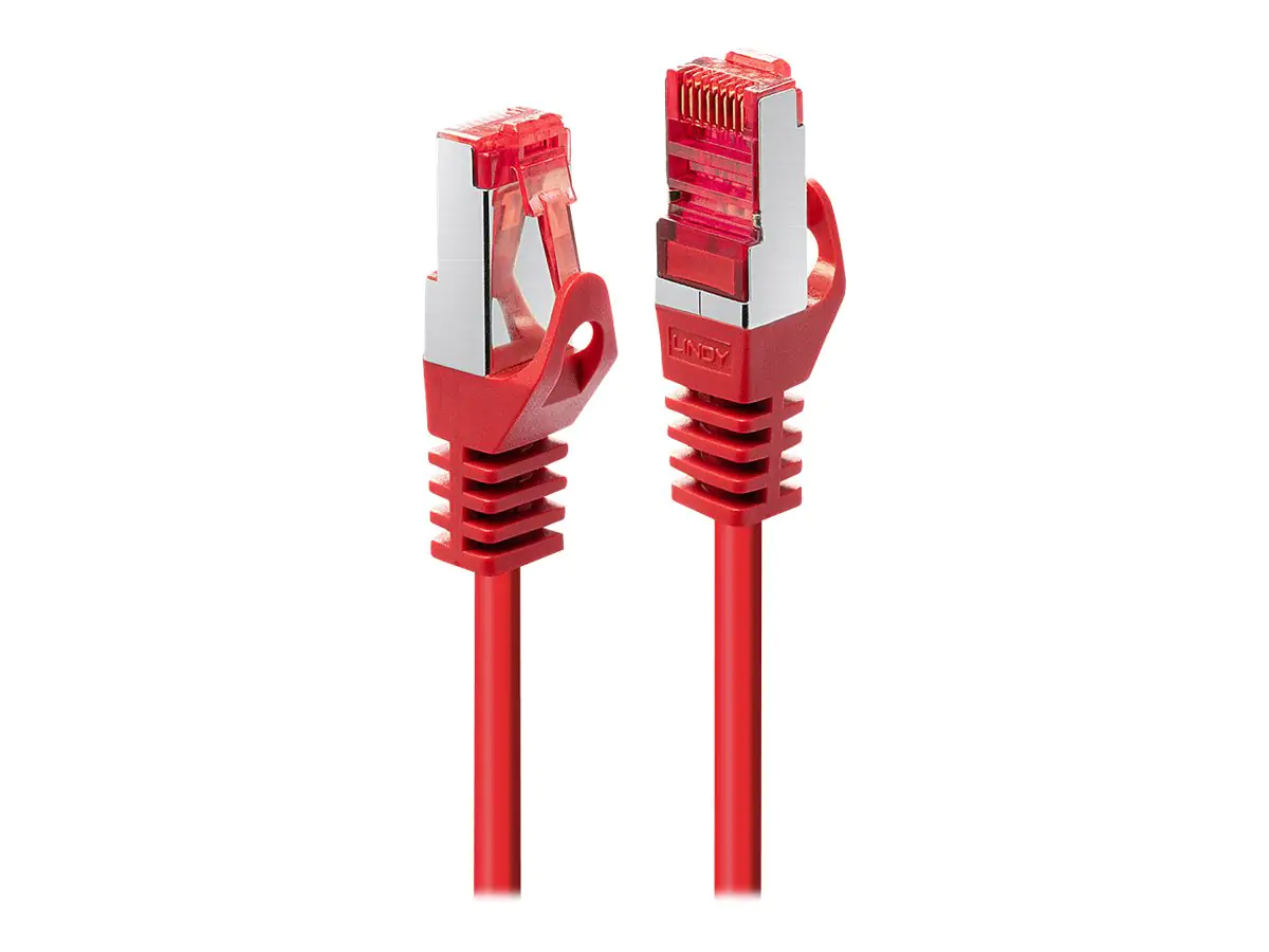 Lindy Basic - Patch-Kabel - RJ-45 (M) zu RJ-45 (M) - 1 m - SFTP, PiMF - CAT 6 - geformt, ohne Haken, verseilt - Rot