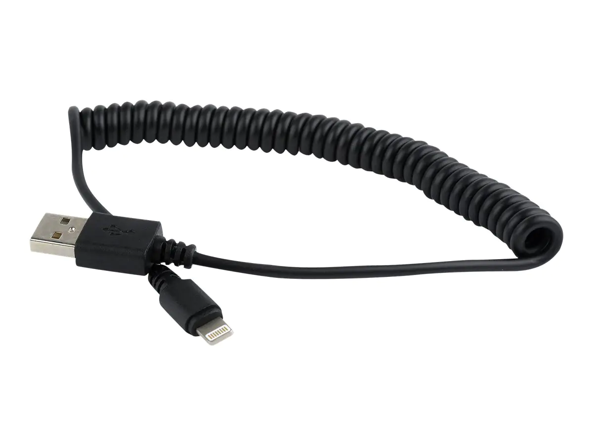 1.5 m - abgeschirmt - Schwarz - geformt, Spirale