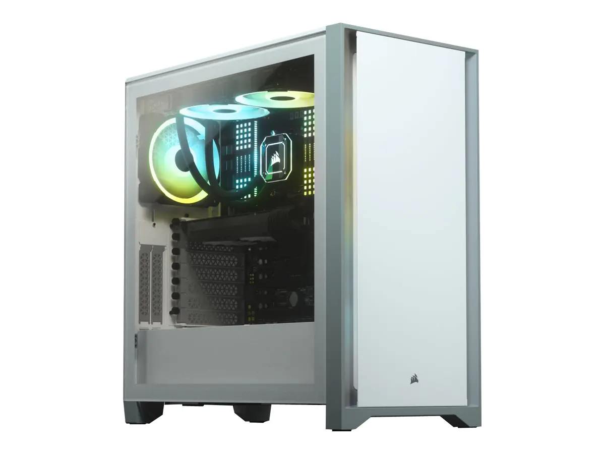 CORSAIR 4000D - Tower - ATX - Seitenteil mit Fenster (gehärtetes Glas) - keine Spannungsversorgung (ATX) - weiß - USB/Audio
