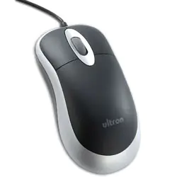 Ultron UM-100 basic - Maus - 3 Tasten - kabelgebunden - PS/2 - Black Silver