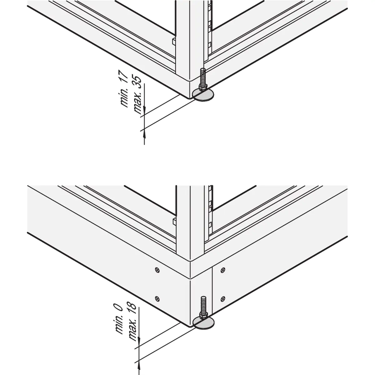 SCHROFF E.R.ADJUSTABLE FOOT KIT (4PCS)