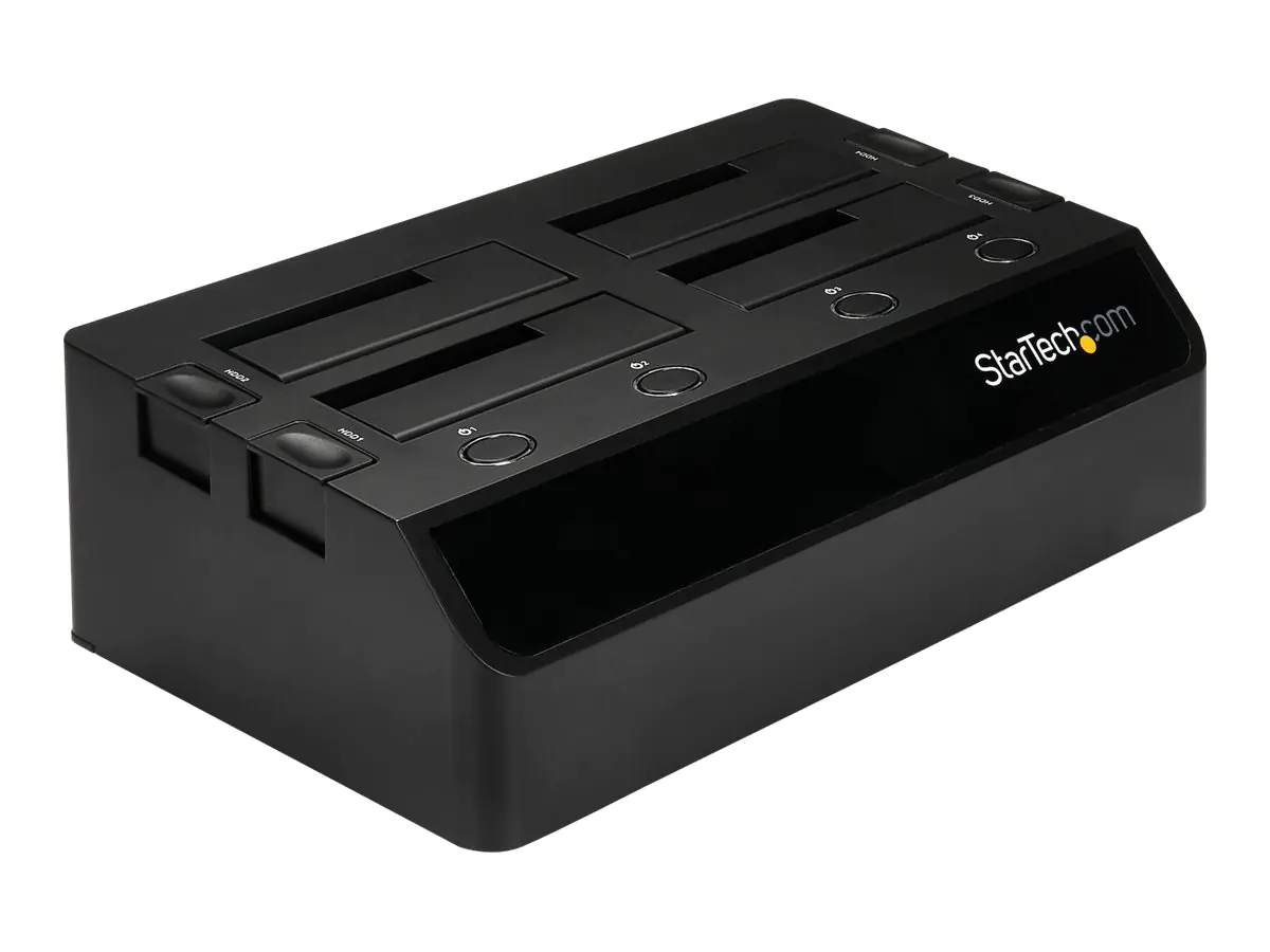 StarTech 4-Bay USB 3.0 to SATA Hard Drive Docking Station, USB Hard Drive Dock, External 2.53.5 SATA III (6Gbps) SSDHDD Docking Station, Hot-Swappable Hard Drive Bay - Dual 40mm Fans, Top-Loading - Speichergehäuse - 4 Schächte (SATA-600) - für P/N: SVA12D