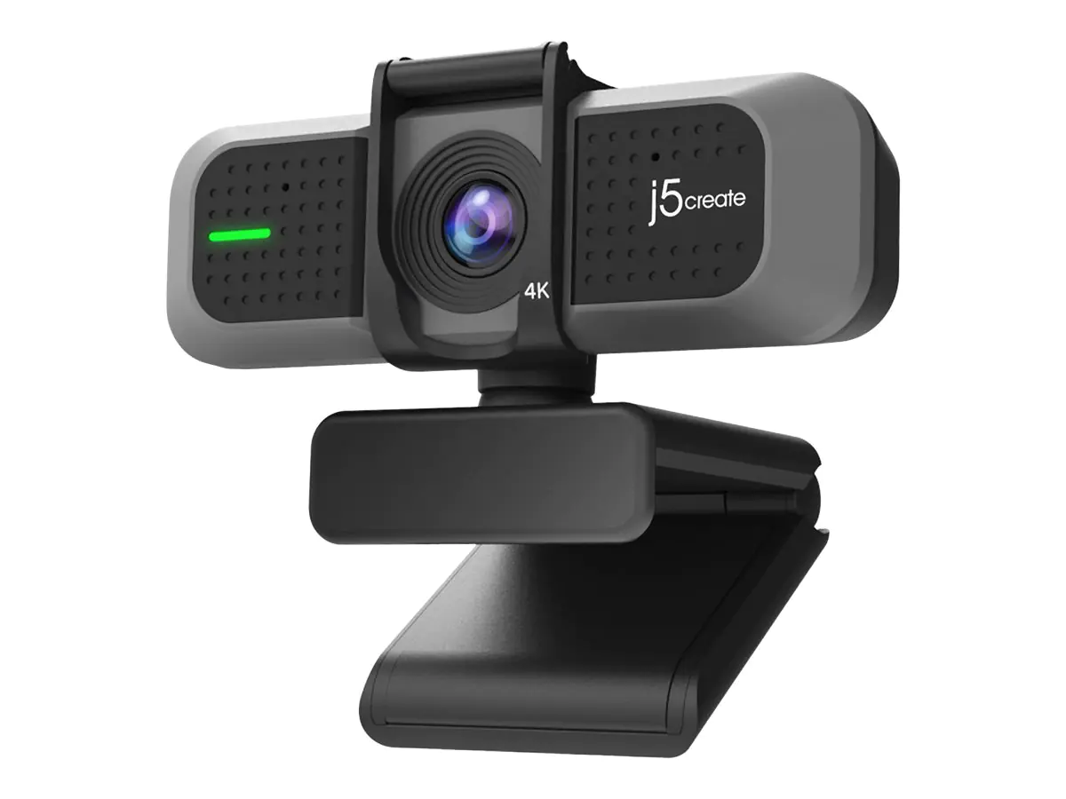 j5create JVU430-N - Webcam - Farbe - 8 MP - 3840 x 2160 - Audio - USB 2.0 / USB-C - MJPEG, YUV2 - Gleichstrom 5 V