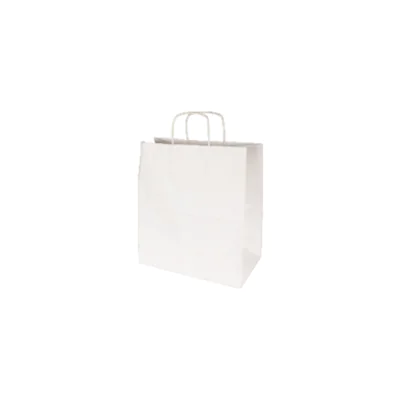 Tragetasche 30,5 x 34 x 17 cm (B x H x T) 100g/m² Kraftpapier offset weiß 100 St./Pack. Tragetasche 30,5 x 34 x 17 cm (B x H x T) 100g/m² Kraftpapier offset weiß 100 St./Pack.