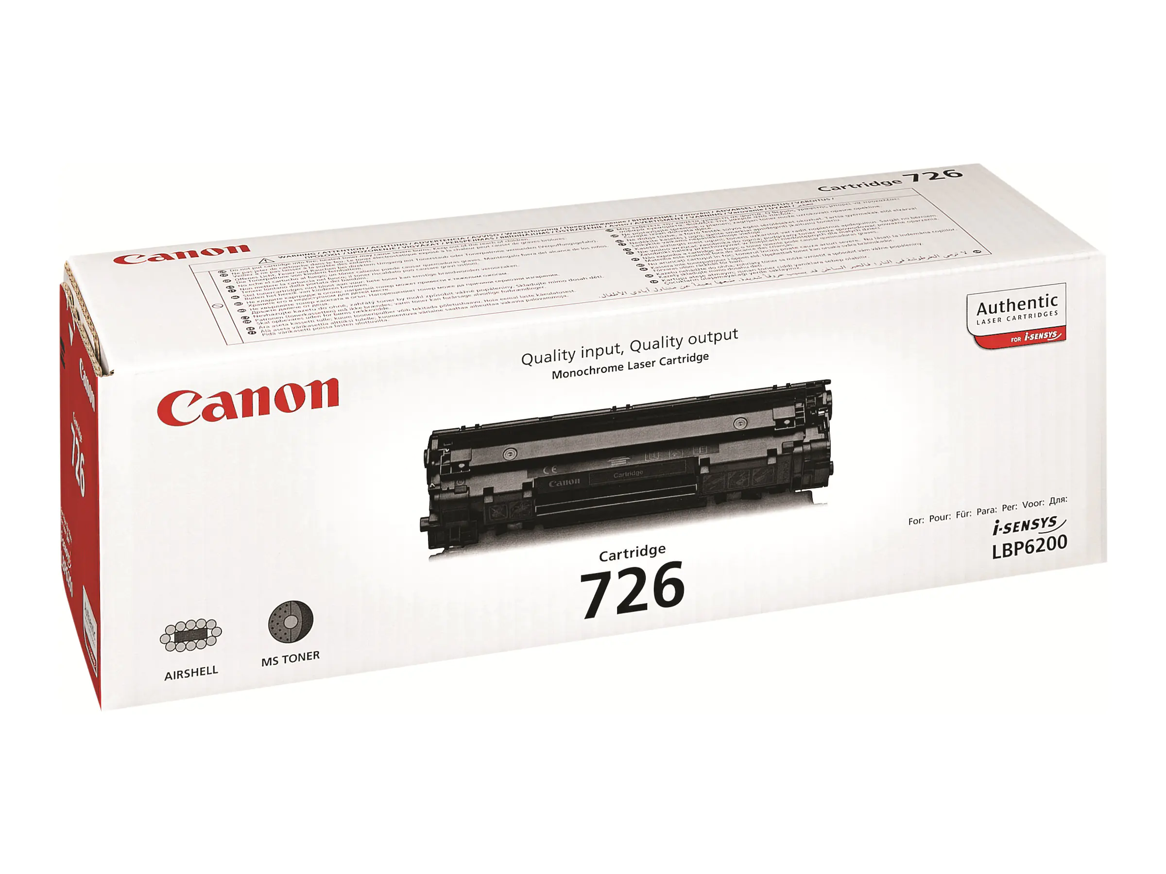 Canon CRG-726 - Schwarz - Original - Tonerpatrone - für i-SENSYS LBP6200d, LBP6230dw Canon CRG-726 - Schwarz - Original - Tonerpatrone - für i-SENSYS LBP6200d, LBP6230dw
