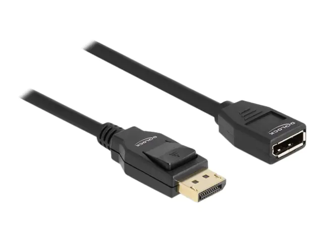 Delock - DisplayPort-Verlängerungskabel - DisplayPort (M) zu DisplayPort (W) - DisplayPort 1.2 - 3 m - unterstützt 4K 60 Hz (3840 x 2160) - Schwarz