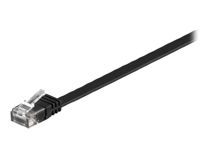 goobay - Patch-Kabel - RJ-45 (M) zu RJ-45 (M) - 5 m - UTP - CAT 6 - geformt, flach - Schwarz