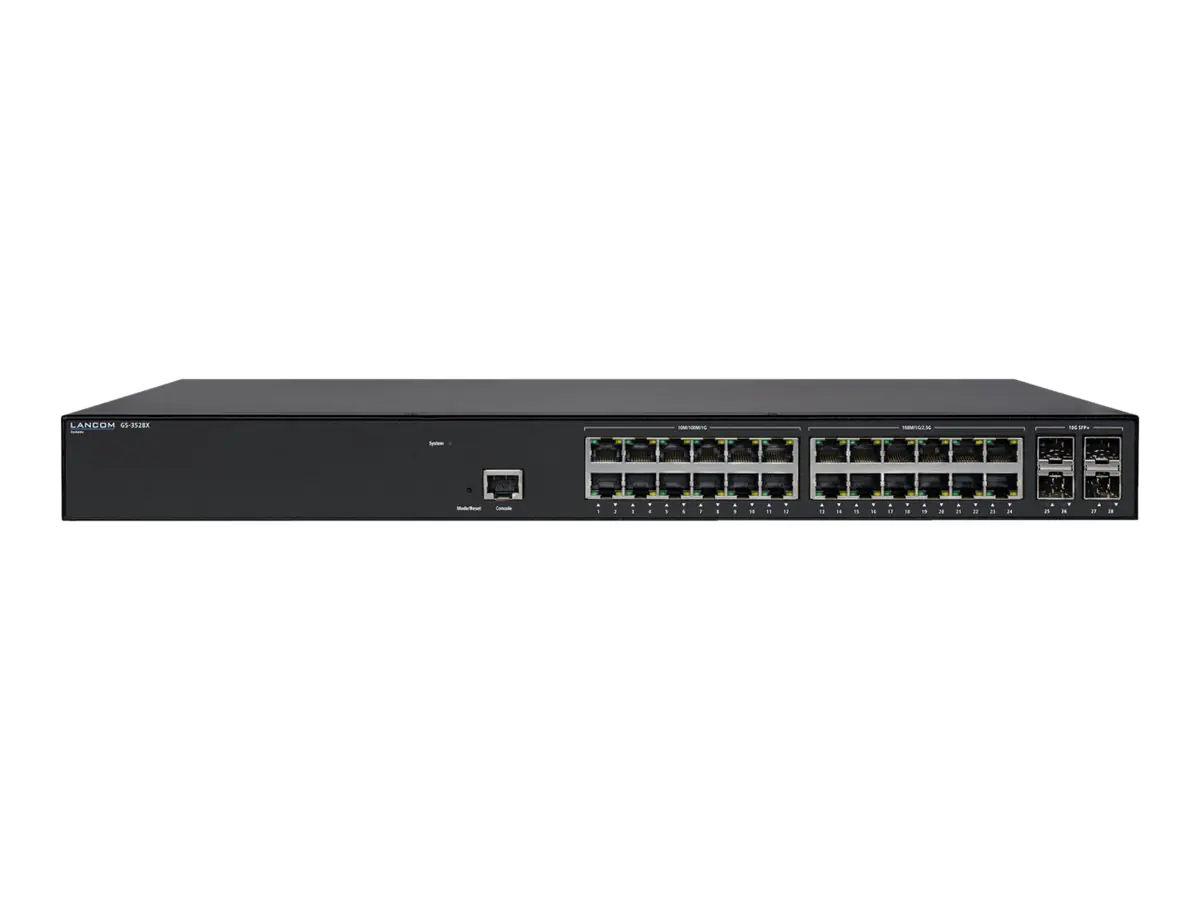 LANCOM GS-3528X - Switch - L3 Lite - managed - 12 x 10/100/1000 + 12 x 100/1000/2.5G + 4 x 10 Gigabit SFP+ - Desktop, an Rack montierbar