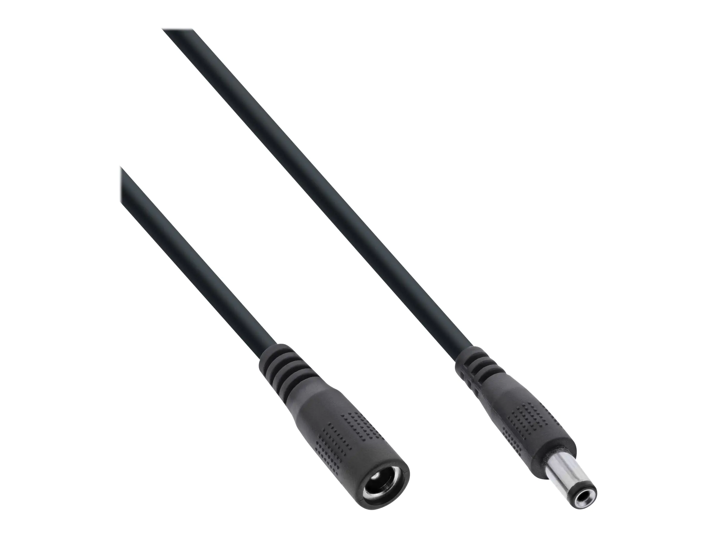 InLine - Spannungsversorgungs-Verlängerungskabel - Gleichstromstecker 5,5 mm (W) zu Gleichstromstecker 2,1 mm (M) - 12 - 24 V - 1 m - Schwarz