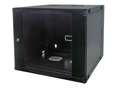Intellinet 19" Wandverteiler mit Schwenkrahmen, 9 HE, 460 (H) x 540 (B) x 600 (T) mm, Flatpack, schwarz - Gehäuse - geeignet für Wandmontage - Schwarz, RAL 7021 - 9U - 48.3 cm (19")
