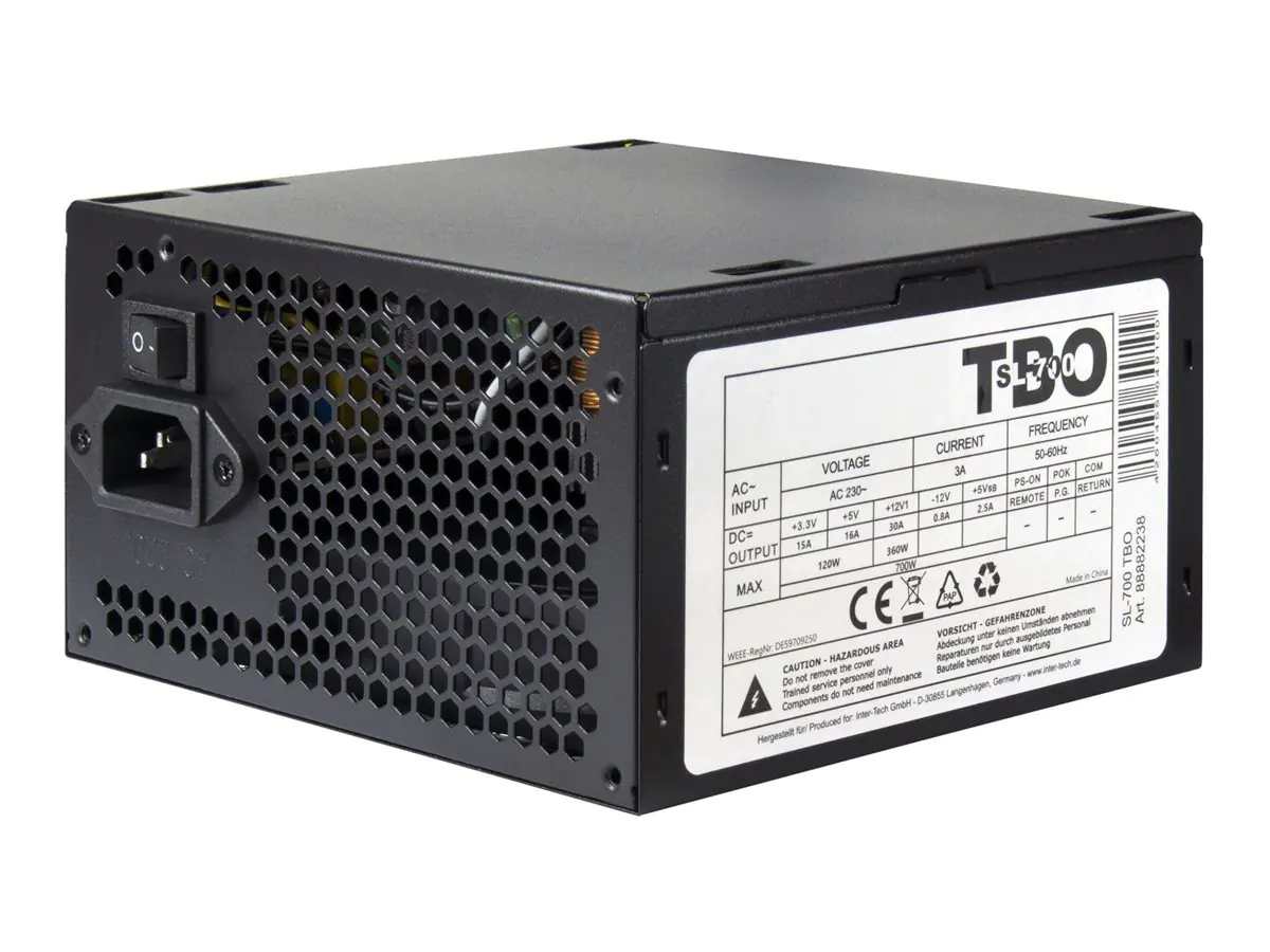 Inter-Tech Netzteil SL-700 Plus ATX 700W schwarz - PC-/Server Netzteil