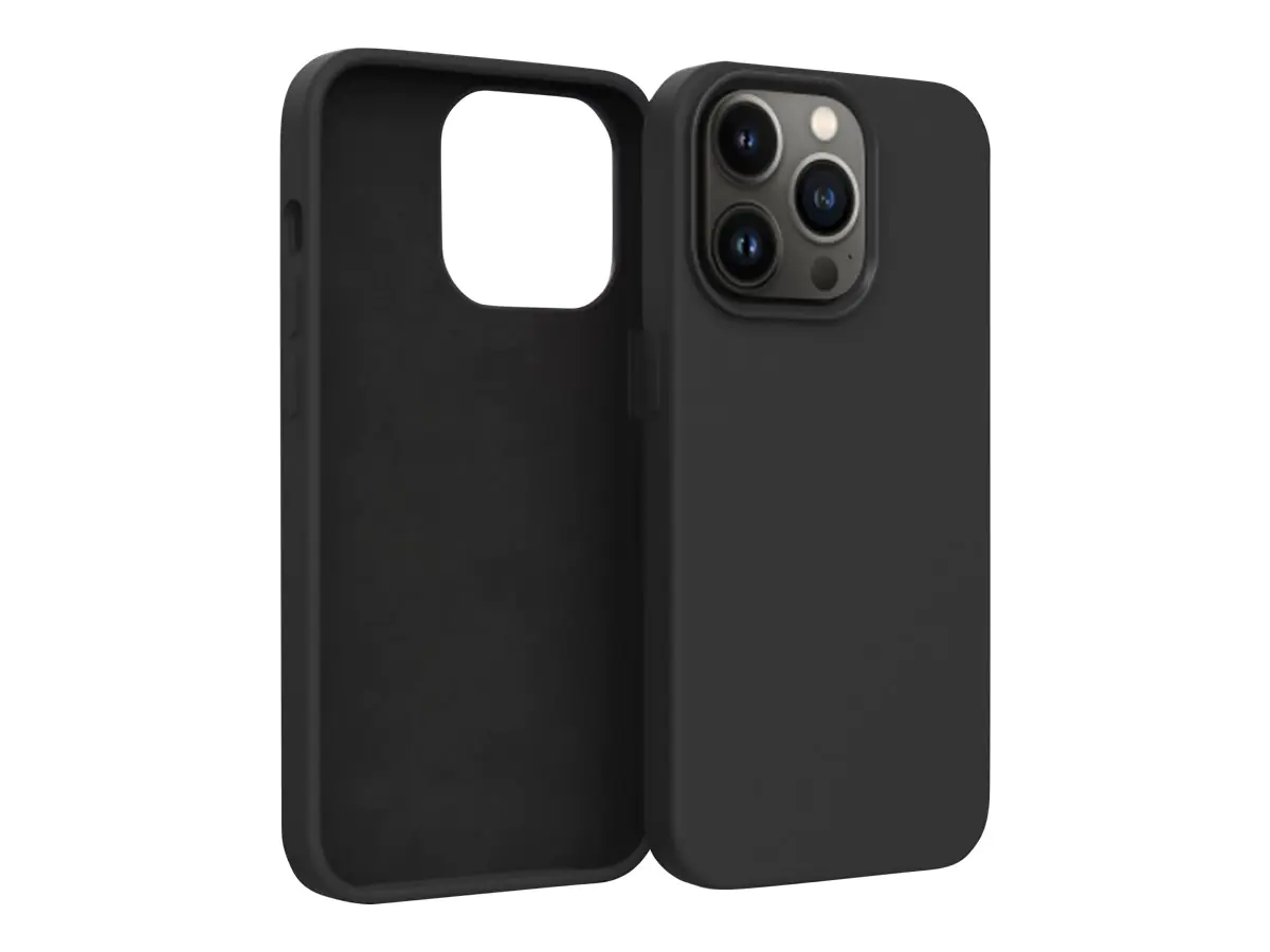 4smarts Cupertino - Hintere Abdeckung für Mobiltelefon - mit Ultimag - kompatibel mit MagSafe - Silikon - Schwarz - für Apple iPhone 14 Pro