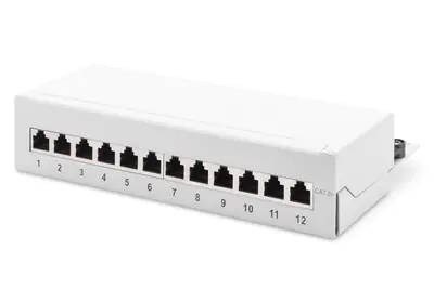 Digitus Professional DN-91612SD-EA-G - Patch Panel - Desktop - CAT 6a - STP - RJ-45 X 12 - Grau, RAL 7035