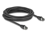 Delock - Netzwerkkabel - RJ-45 (M) zu RJ-45 (M) - 5 m - 7.5 mm - S/FTP - CAT 8.1 - halogenfrei, ohne Haken, bis zu 40 Gbps Datentransferrate - Schwarz
