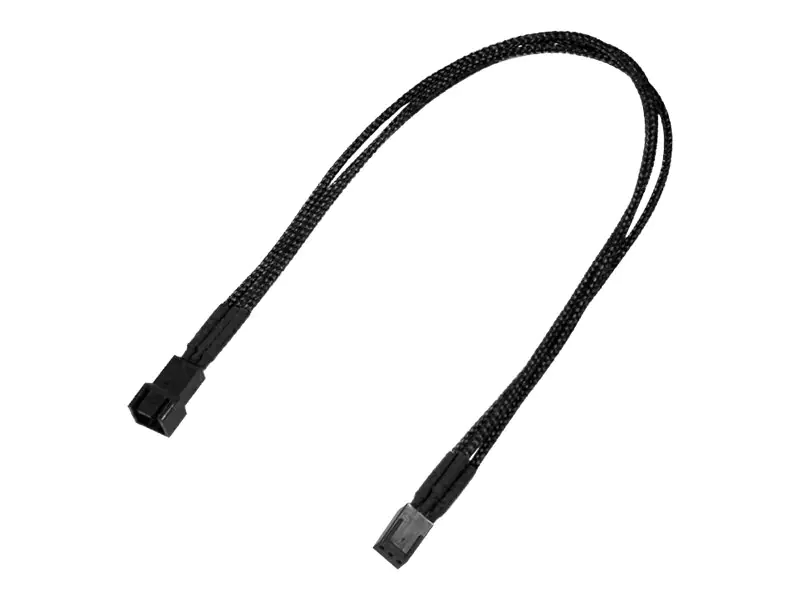 Nanoxia - Verlängerungskabel für Lüfterspannungsversorgung - 3 PIN Internal Power (M) zu 3 PIN Internal Power (M) - 30 cm - Schwarz