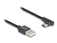 Delock - USB-Kabel - USB (M) zu 24 pin USB-C (M) gewinkelt - USB 2.0 - 1.5 A - 2 m - Schwarz