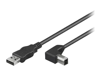 TECHly - USB-Kabel - USB (M) zu USB Typ B (M) gewinkelt - USB 2.0 - 300 V - 50 cm - geformt - Schwarz