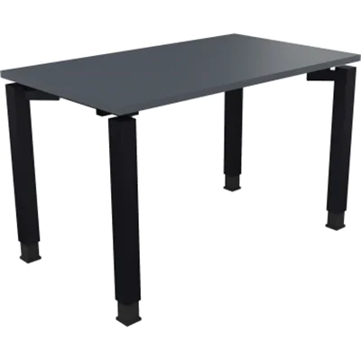 Schreibtisch Vierfuß Quadratrohr B1200xT700xH680-820 an/Lavagrau