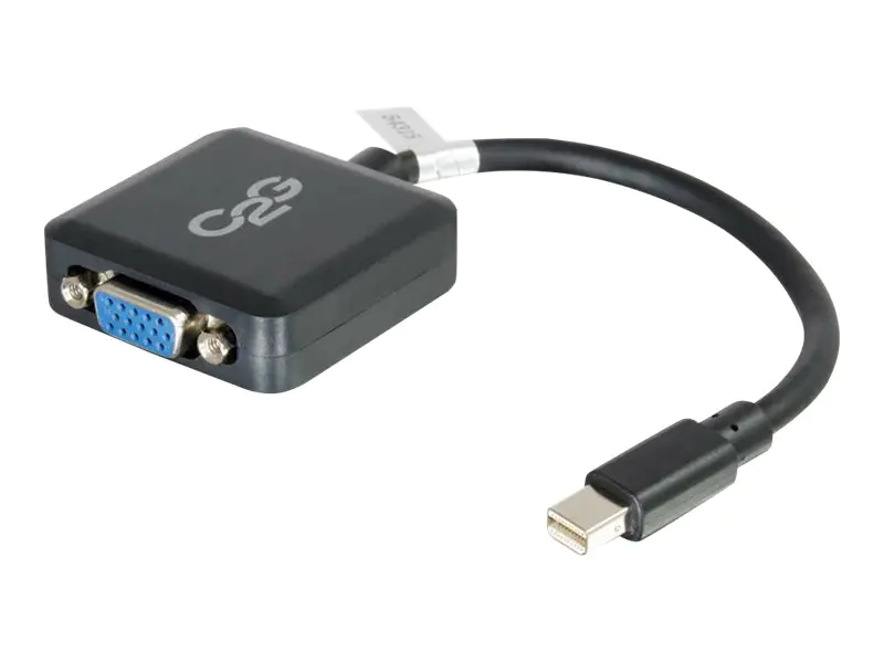 C2G 20cm Mini DisplayPort to VGA Adapter - Thunderbolt to VGA Converter M/F - Black - VGA-Adapter - Mini DisplayPort (M) zu HD-15 (VGA) (W) - 20 cm - Schwarz